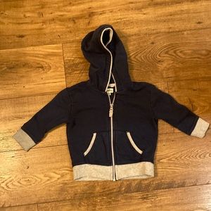 Hatley 2T Blue and Grey Zip Hoodie